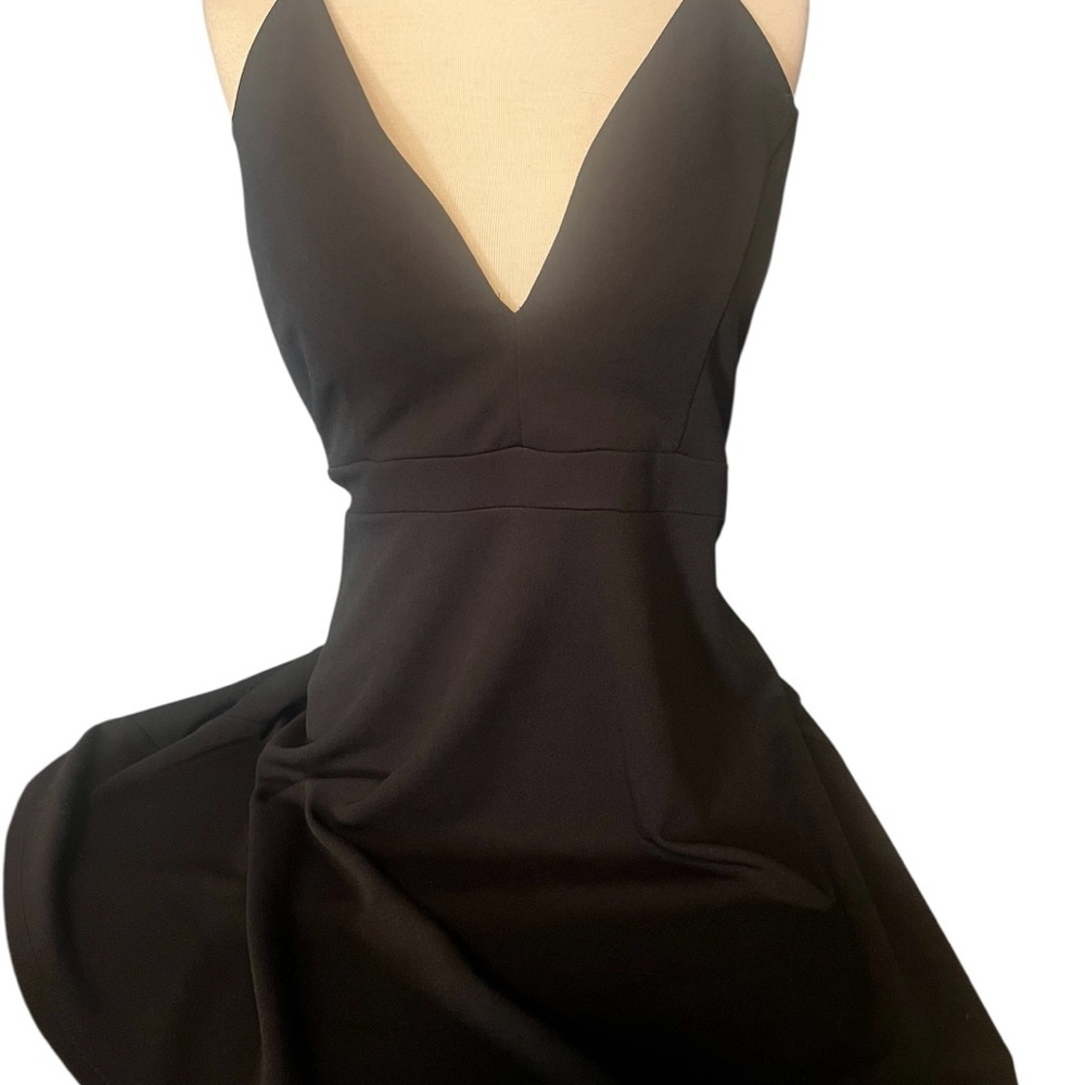 Emerald Sundae Black Backless Dress